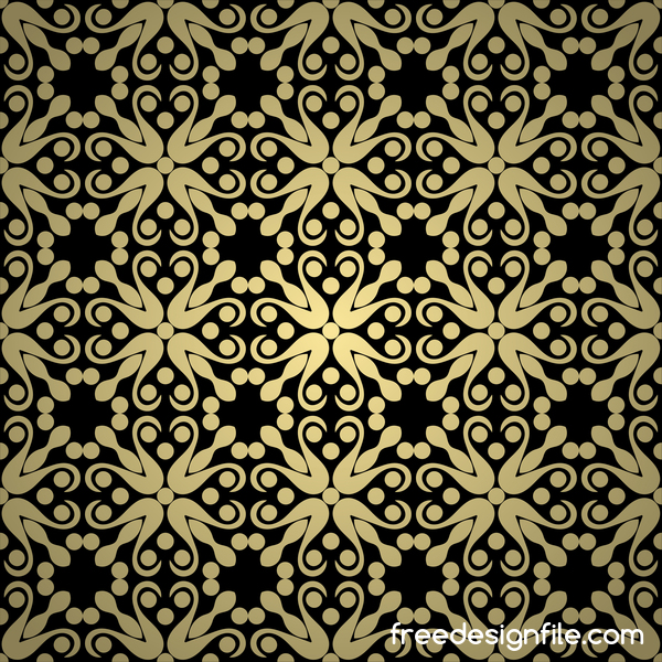 Luxury golden decorative pattern seamless vector 01