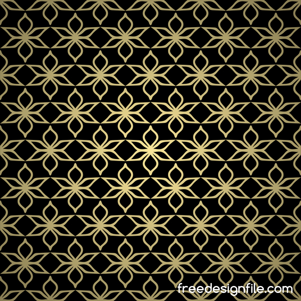 Luxury golden decorative pattern seamless vector 06