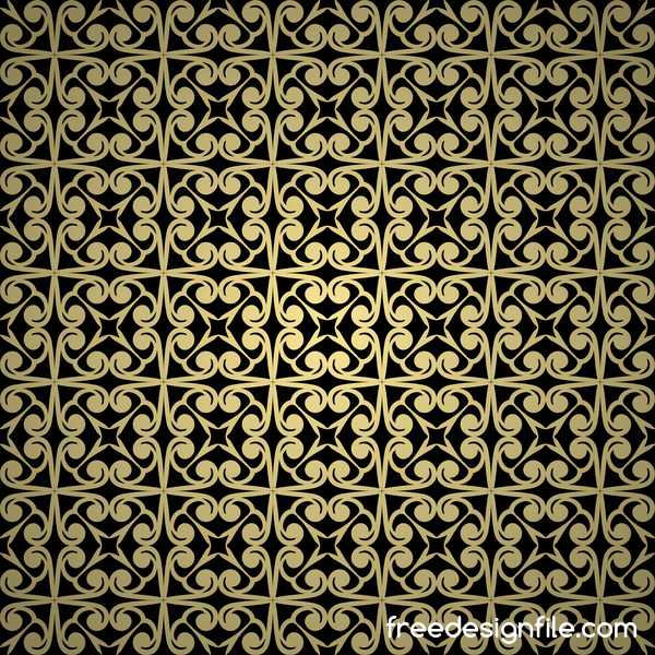 Luxury golden decorative pattern seamless vector 09