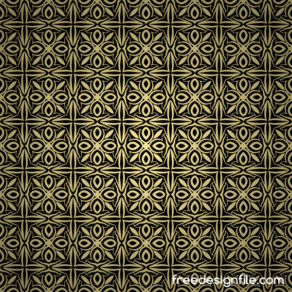Luxury golden decorative pattern seamless vector 10