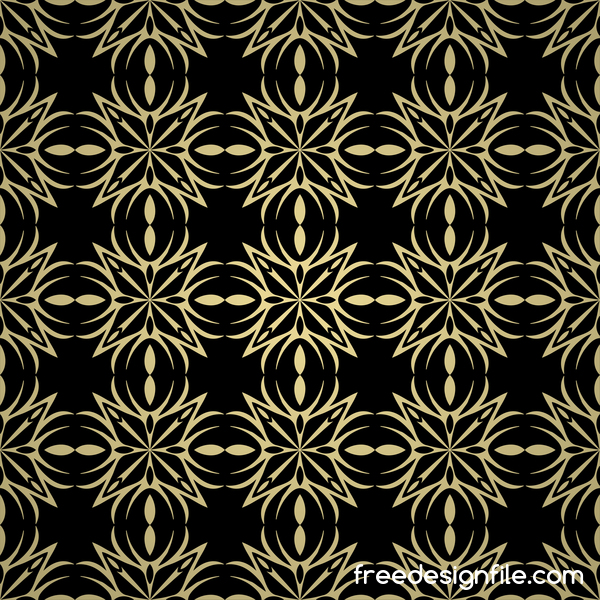 Luxury golden decorative pattern seamless vector 11