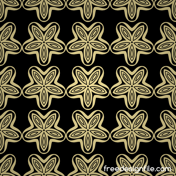Luxury golden decorative pattern seamless vector 12