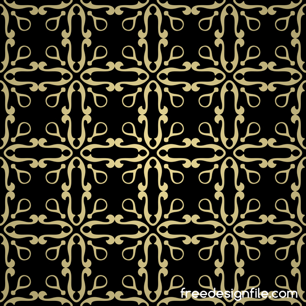 Luxury golden decorative pattern seamless vector 13