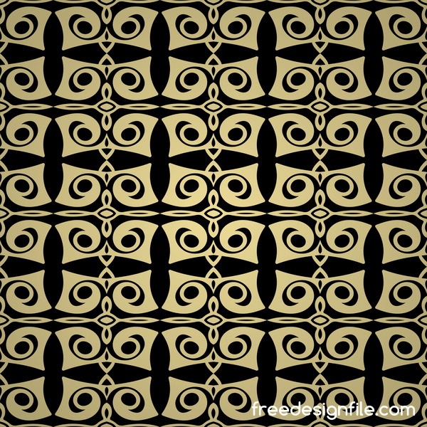 Luxury golden decorative pattern seamless vector 14