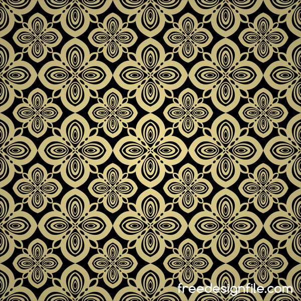 Luxury golden decorative pattern seamless vector 16