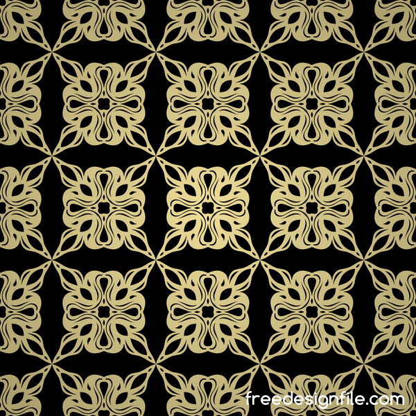 Luxury golden decorative pattern seamless vector 17