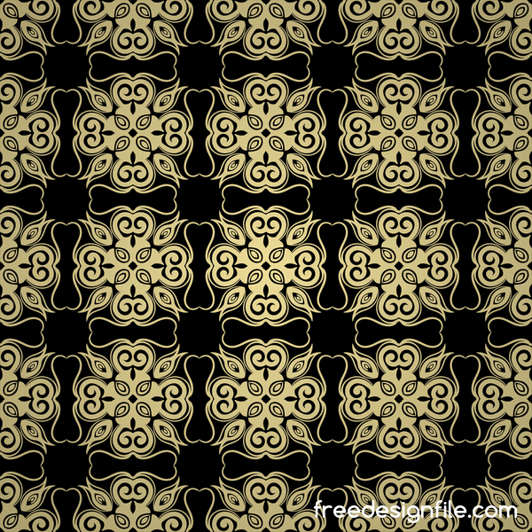 Luxury golden decorative pattern seamless vector 18