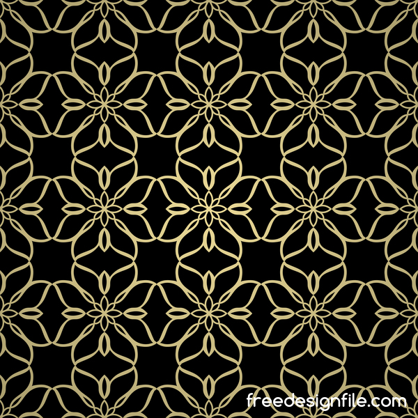 Luxury golden decorative pattern seamless vector 19
