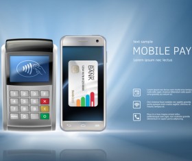 Mobile pay infographic template vector 07