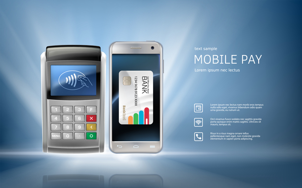 Vector illustration in a realistic style the concept of mobile payments using the application on your smartphone.