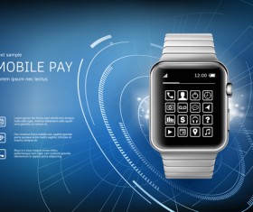 Mobile pay infographic template vector 13