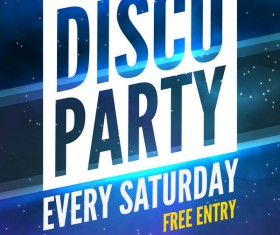 Modern disco party poster template vector 02