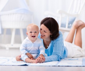Mother and baby happy smile Stock Photo