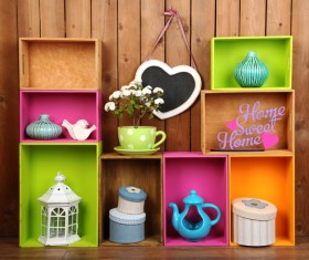 Multifunctional color bookshelves Stock Photo 04