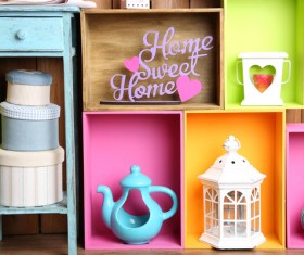 Multifunctional color bookshelves Stock Photo 07