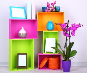 Multifunctional color bookshelves Stock Photo 10