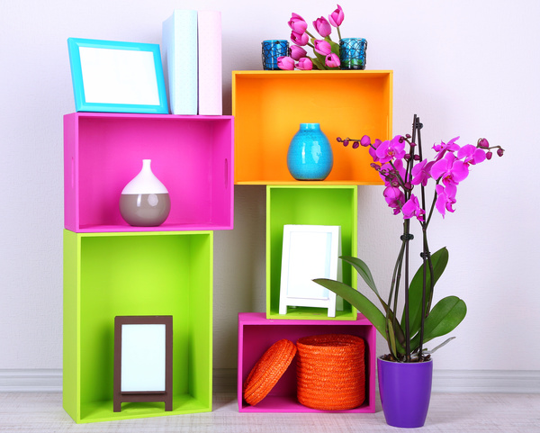 Multifunctional color bookshelves Stock Photo 10