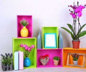 Multifunctional color bookshelves Stock Photo 11