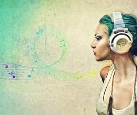 Music girl Stock Photo