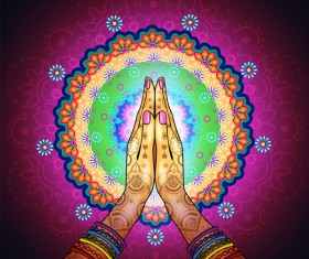 Namaste Mandala design vector