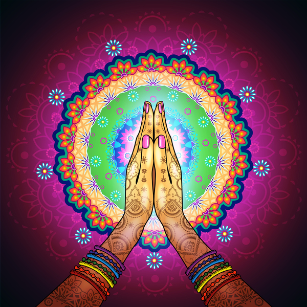 Namaste Mandala design vector