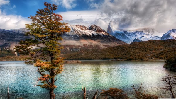 Natural lakes and mountains Stock Photo