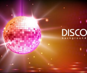 Sparkling disco neon light ball background vector 01 free download