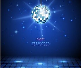 Neon ball with night disco blue background vector