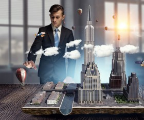 New Development Project Modern City Model Stock Photo 02