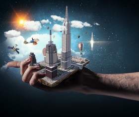 New Development Project Modern City Model Stock Photo 03