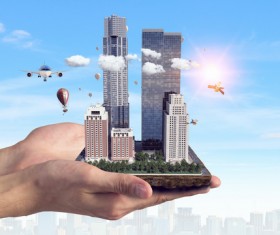 New Development Project Modern City Model Stock Photo 04