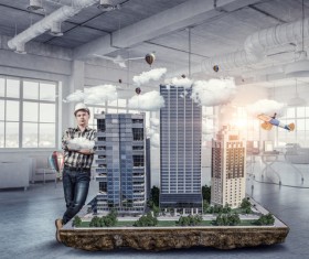 New Development Project Modern City Model Stock Photo 07