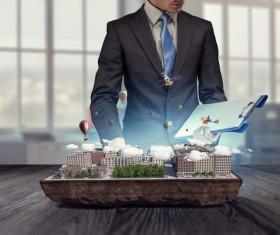 New Development Project Modern City Model Stock Photo 08