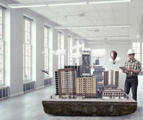 New Development Project Modern City Model Stock Photo 10