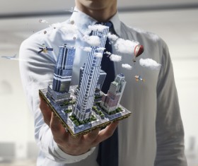 New Development Project Modern City Model Stock Photo 12