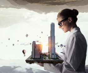 New Development Project Modern City Model Stock Photo 13