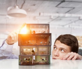 New Development Project Modern City Model Stock Photo 14