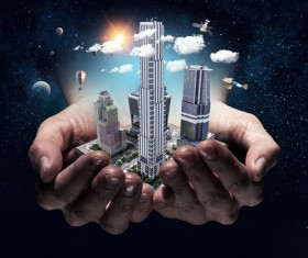 New Development Project Modern City Model Stock Photo 19