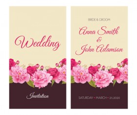 New wed invitation card creative vector 01