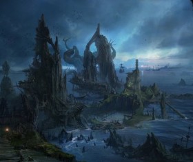 Night castle Stock Photo