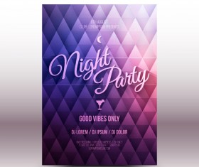 Night party flyer template vector
