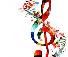 Notes and butterflies music background vector 03