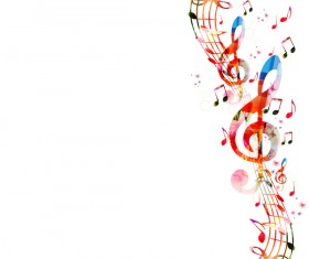 Notes and butterflies music background vector 14