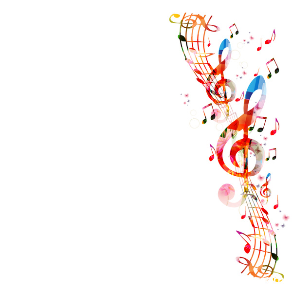 Notes and butterflies music background vector 14 free download