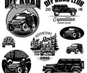 Off road club logos creative vector