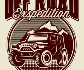 Off road retro poster vector