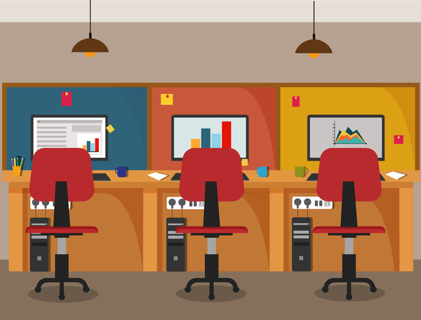 Office flat styles background vector 01