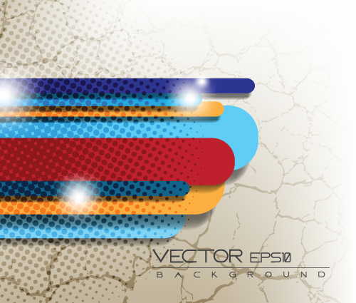 Old crack with colored tapes background vector