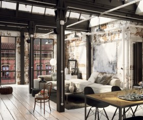 Old house with stylish decoration Stock Photo