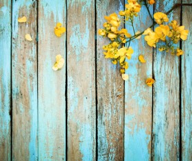 Old wooden background flowers Stock Photo 01